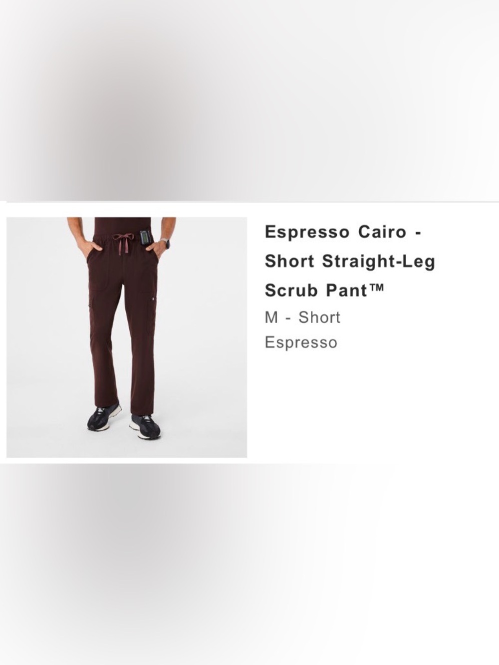 Espresso Cairo Short Straight-Leg Scrub Pant - Espresso